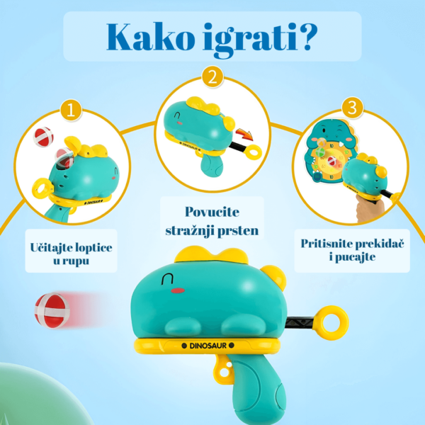 IGRA GAĐANJA S LJEPLJIVIM LOPTICAMA DINOSAUR™ - Slika 2