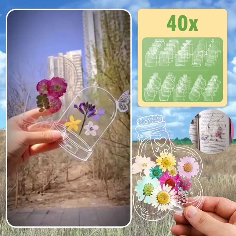 PROZIRNE KNJIŽNE OZNAKE ZA SUŠENO CVIJEĆE FLOWERMARKS™ – 80 KOM. 1+1 BESPLATNO!