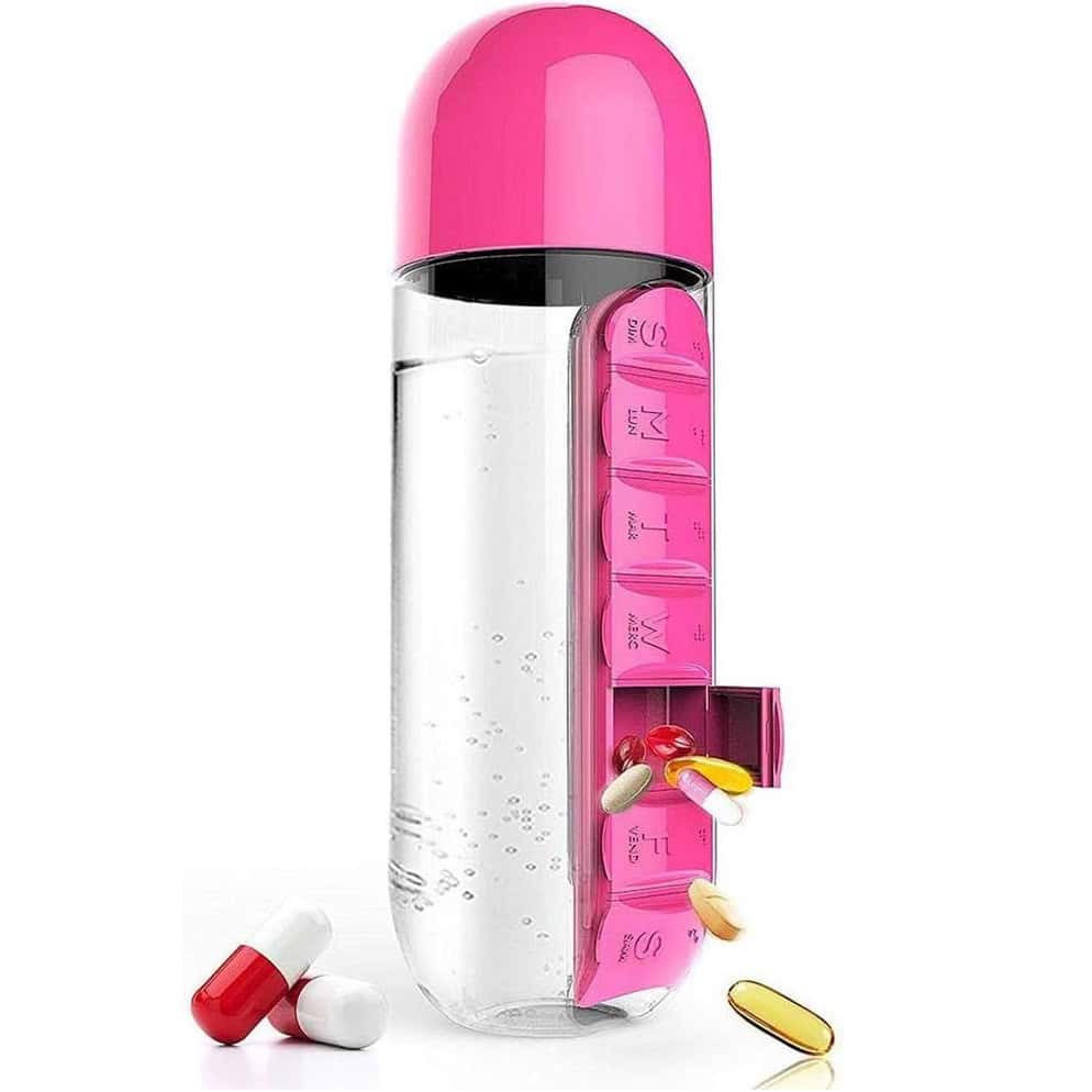 BOČICA ZA VODU S KUTIJOM ZA TABLETE 600 ML PILLFLASK™