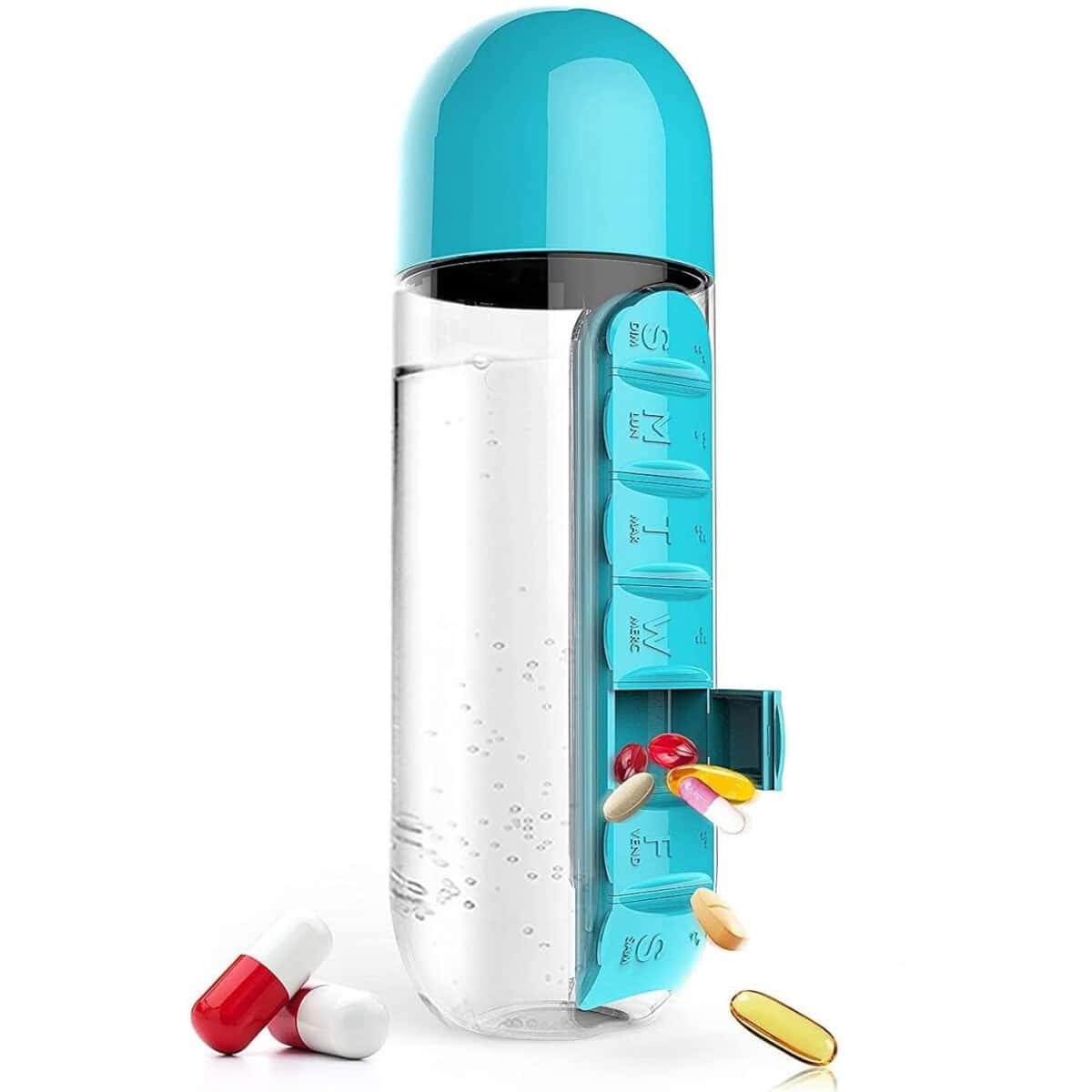 BOČICA ZA VODU S KUTIJOM ZA TABLETE 600 ML PILLFLASK™