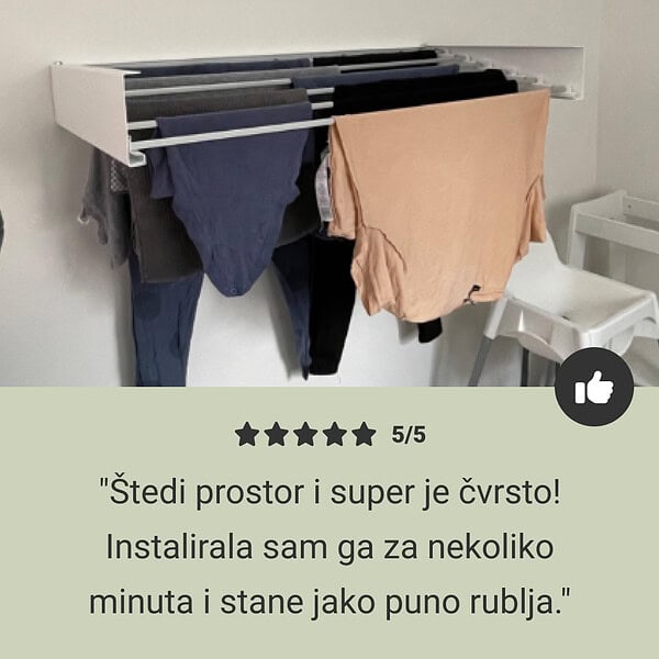 NINJARACK™ SKLOPIVI ZIDNI STALAK ZA SUŠENJE - Slika 7