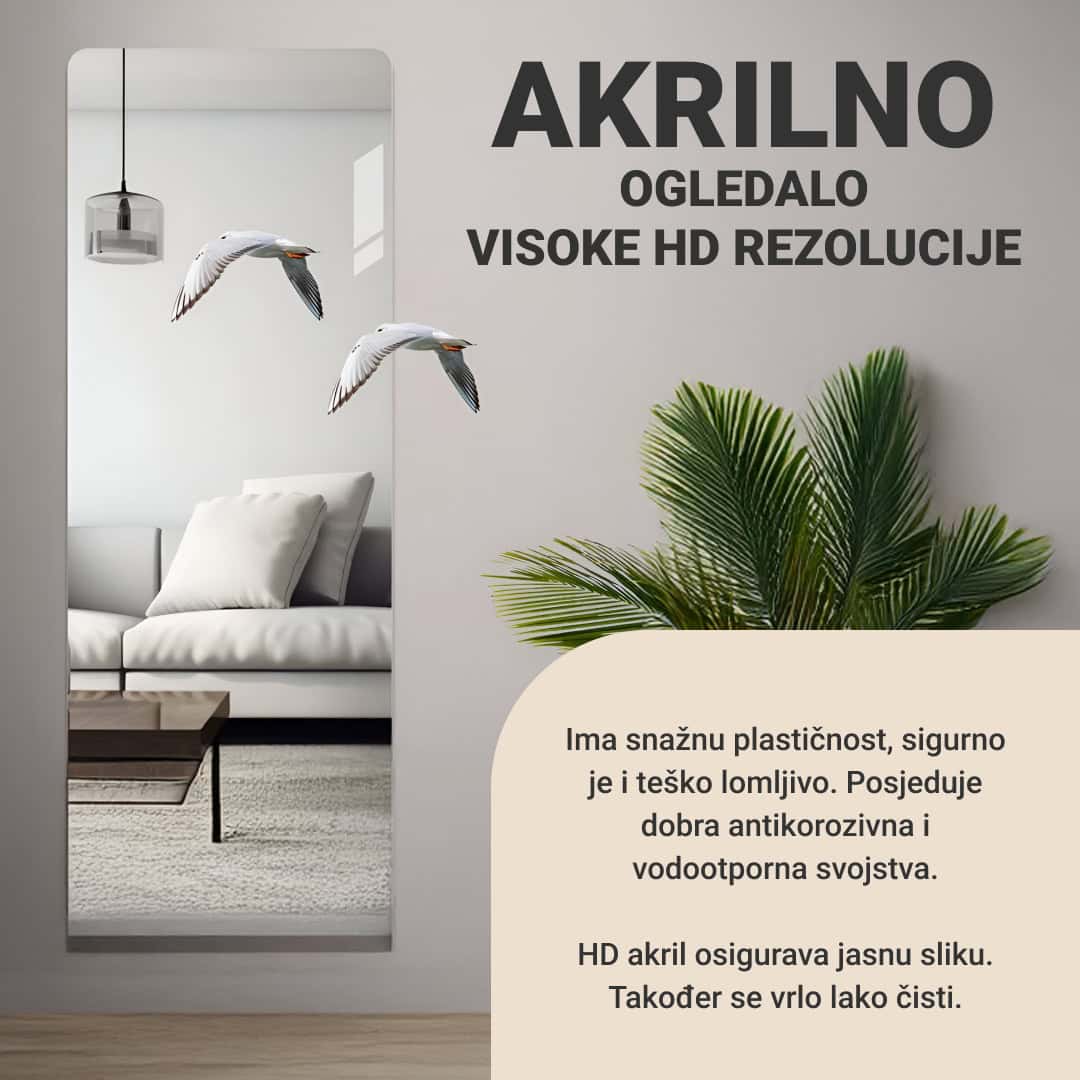 MirrorFlex™ fleksibilno akrilno ogledalo samoljepljivo 120 x 40 cm - Slika 3