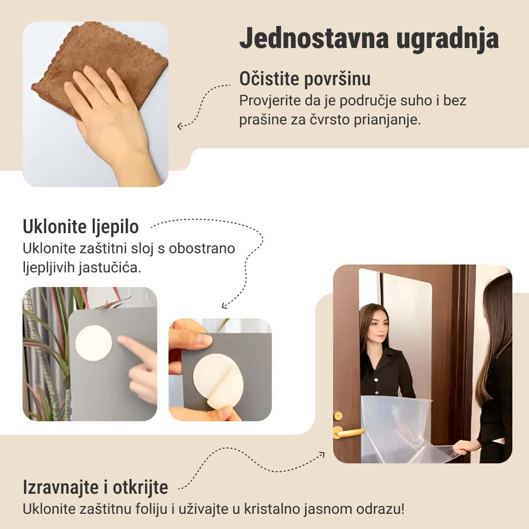 MirrorFlex™ fleksibilno akrilno ogledalo samoljepljivo 120 x 40 cm - Slika 4