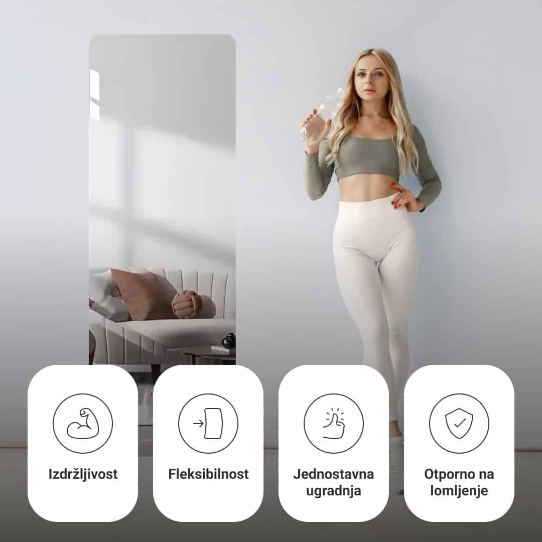 MirrorFlex™ fleksibilno akrilno ogledalo samoljepljivo 120 x 40 cm - Slika 5