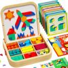 MosaicBox™ - Drveni Magnetni Tangram Set – 288 Komada